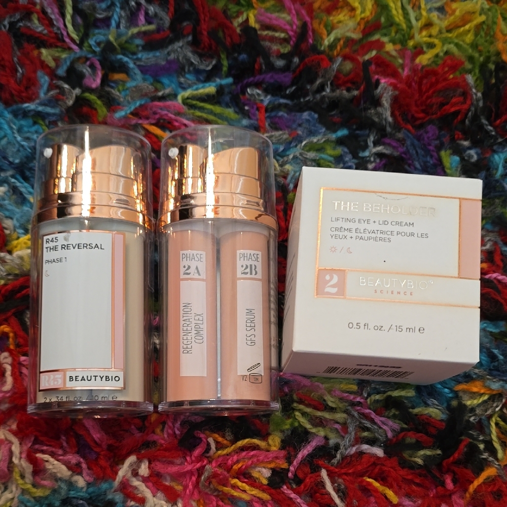 NWOT Skincare Set with Gold Accents